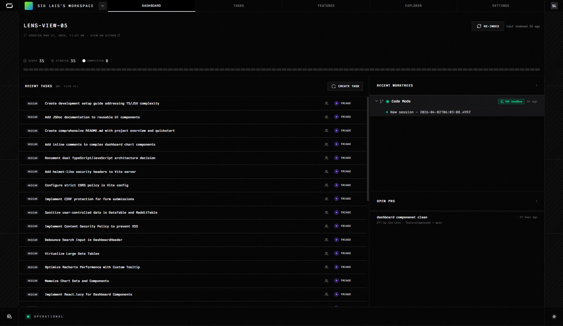 Project Dashboard Overview | Origin Docs
