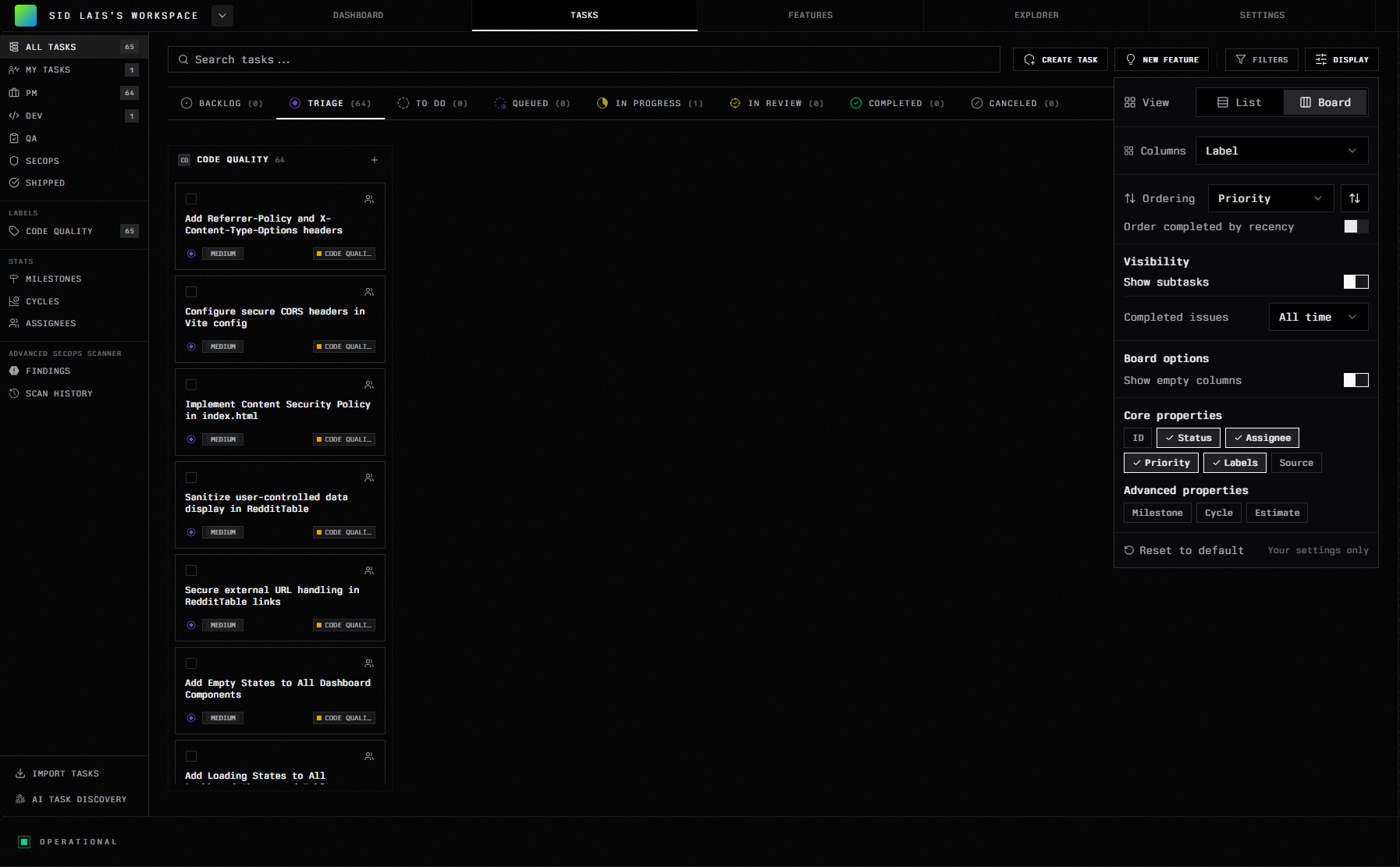 Project Dashboard Overview | Origin Docs